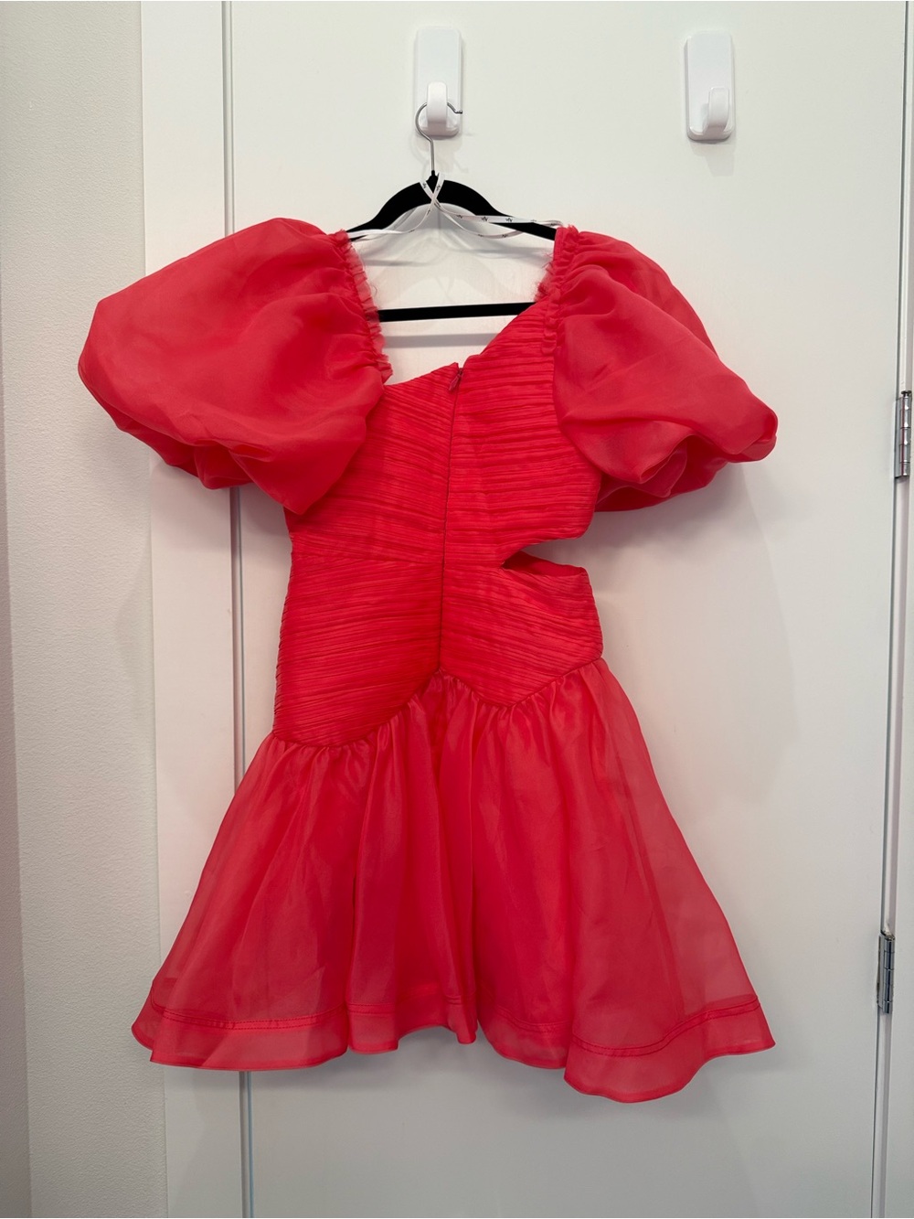 NWT Aje Joan Puff Sleeve Mini Dress Rouge Pink - Picture 11 of 11